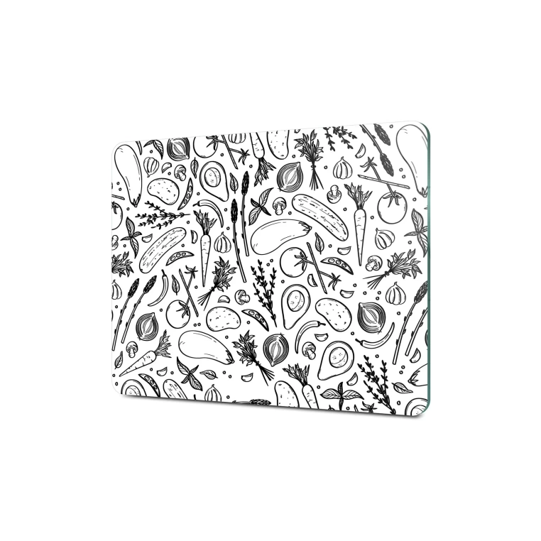 Tempered Glass Cutting Board - Vegan Board Black&White