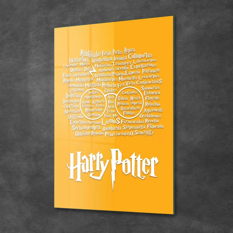 Vivantes Tempered Glass Wall Art - HP in Yellow