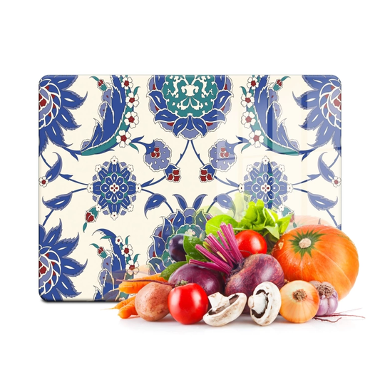 Tempered Glass Cutting Board - Turkish Vined Tiles