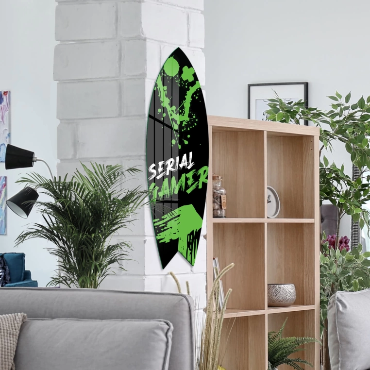 Vivantes Decorative Surfing Board in 4mm Tempered Glass-Serial Gamer