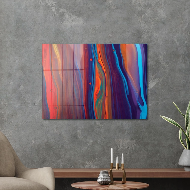 Vivantes Tempered Glass Wall Art - Color Lava