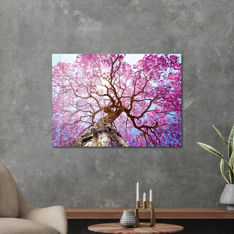 Vivantes Tempered Glass Wall Art - Purple Tree