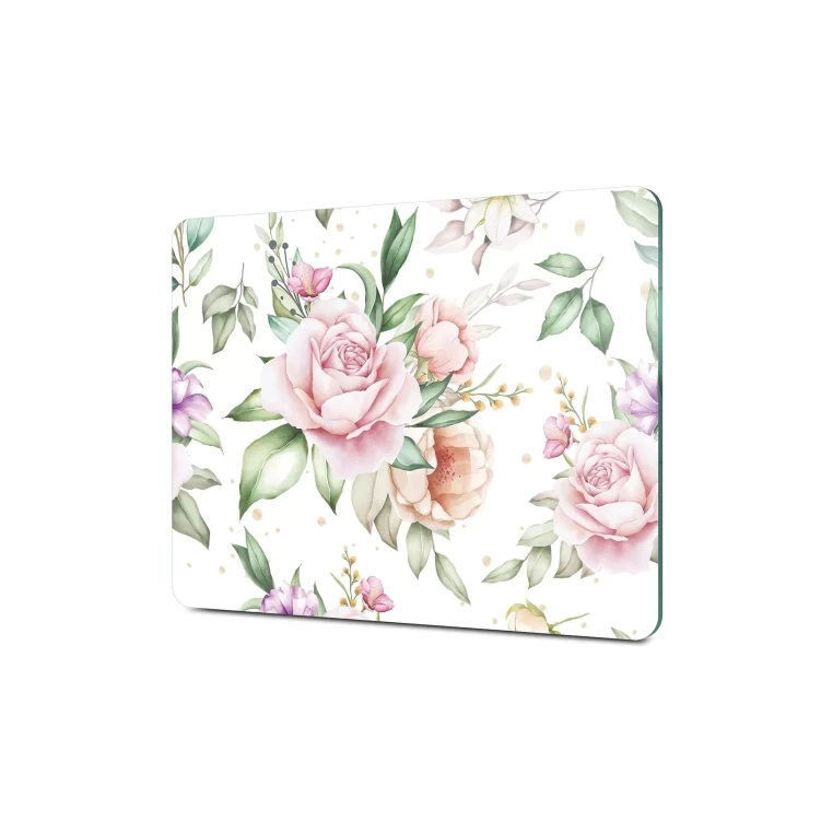 Tempered Glass Cutting Board - Classic Rose