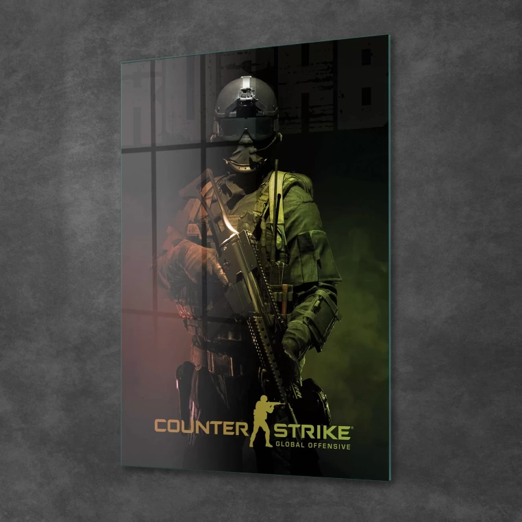 Vivantes Tempered Glass Wall Art - Counter Strike