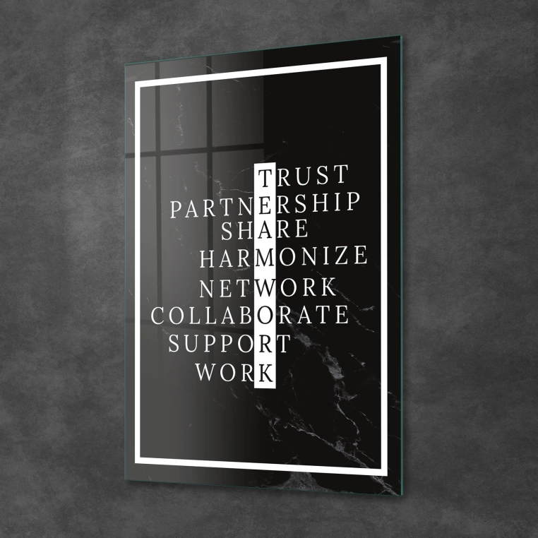 Vivantes Tempered Glass Wall Art - Office Teamwork