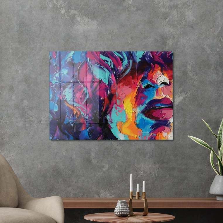 Vivantes Tempered Glass Wall Art - Abstract Beauty