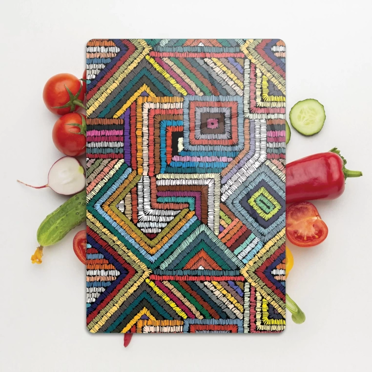 Tempered Glass Cutting Board - Colored Fabrics