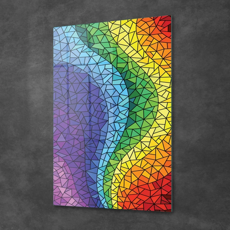 Vivantes Tempered Glass Wall Art - Modern Rainbow