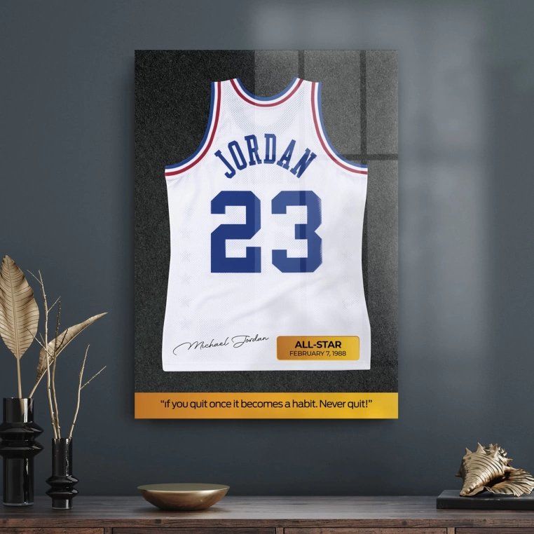 Vivantes Tempered Glass Wall Art - Basketball's All-Star Jordan