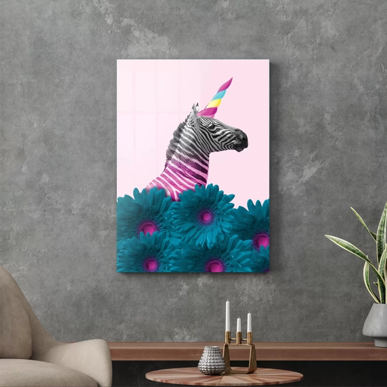 Vivantes Tempered Glass Wall Art - Unicorn F