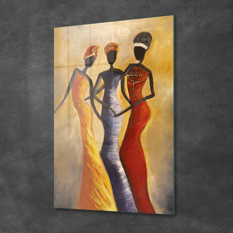 Vivantes Tempered Glass Wall Art - African Beauties