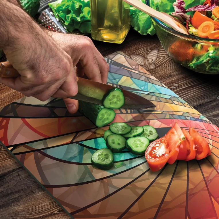 Tempered Glass Cutting Board - Spiral Vitray