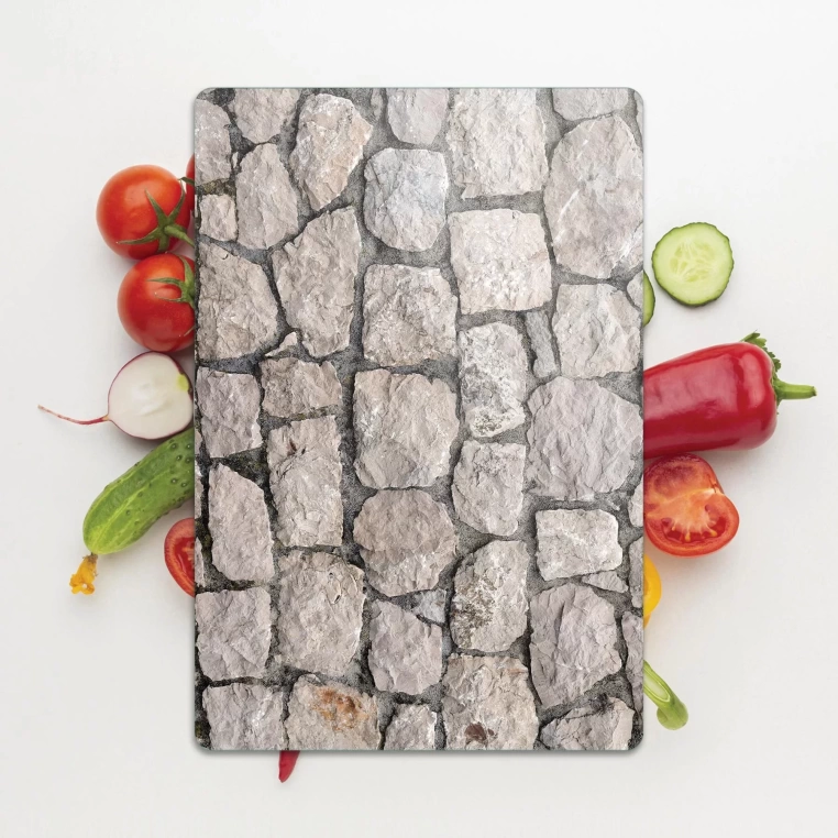 Tempered Glass Cutting Board - Stone Wall