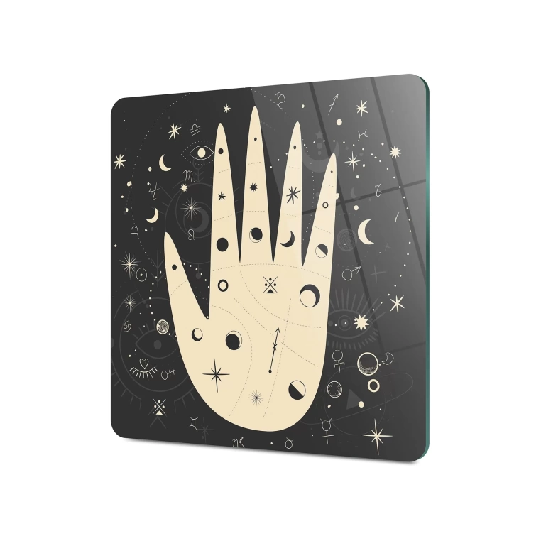 Tempered Glass Square Cutting Board - Horoscoped Hand