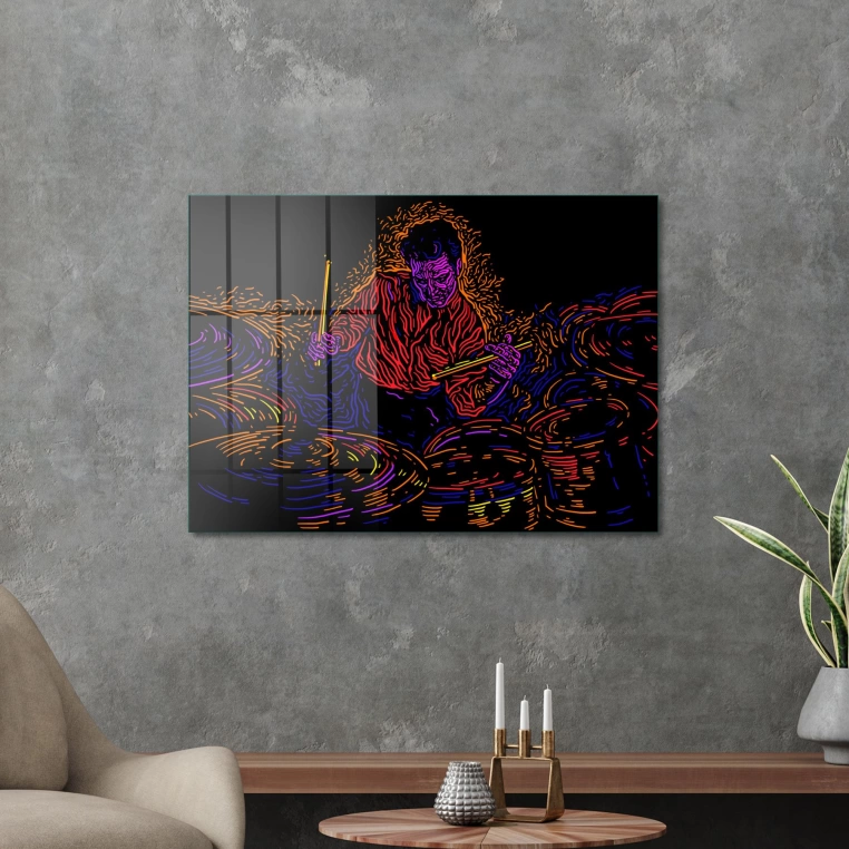 Vivantes Tempered Glass Wall Art - Drummer