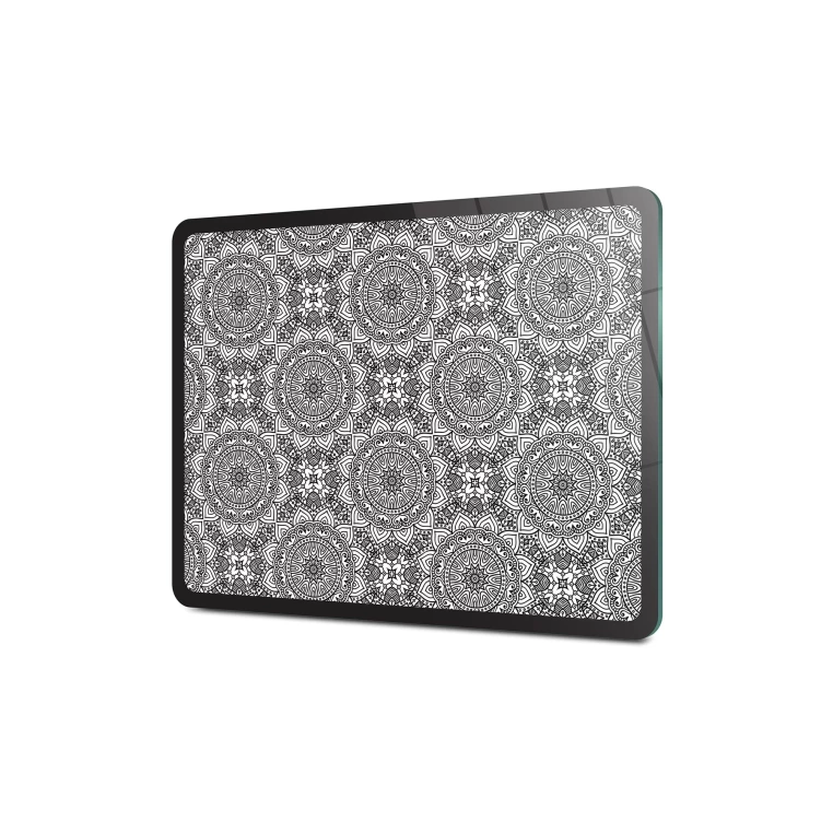 Tempered Glass Cutting Board - Retro Black and White Motif