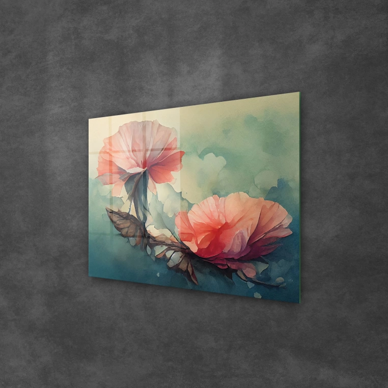 Vivantes Tempered Glass Wall Art - Light Flower