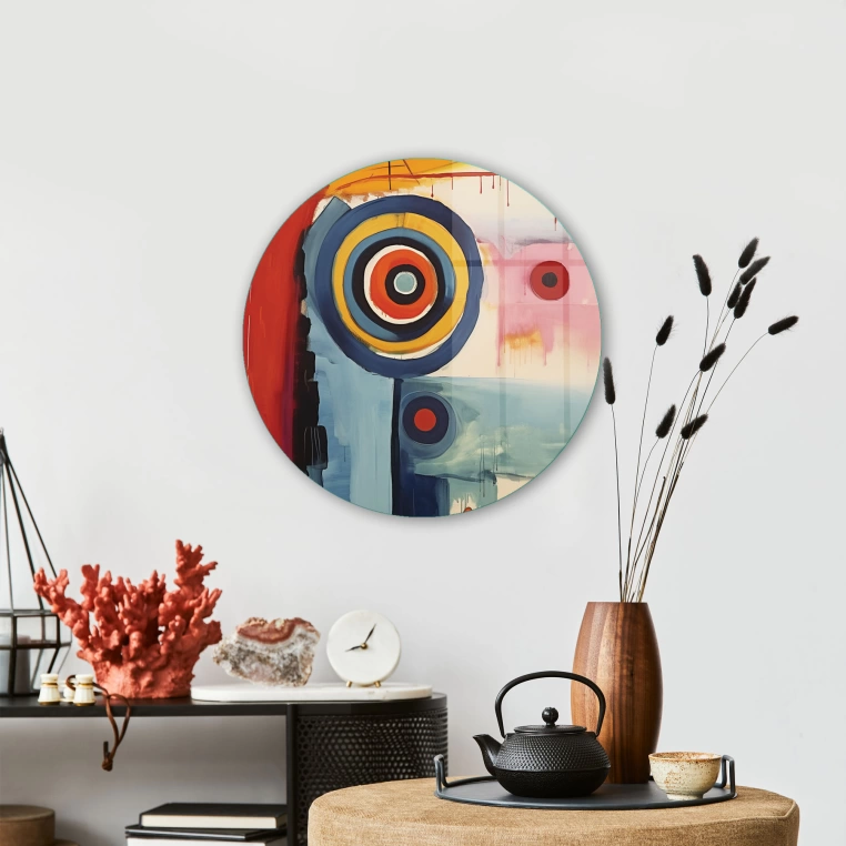 Vivantes Circle Glass Wall Art in 12" Diameter-Retro Target