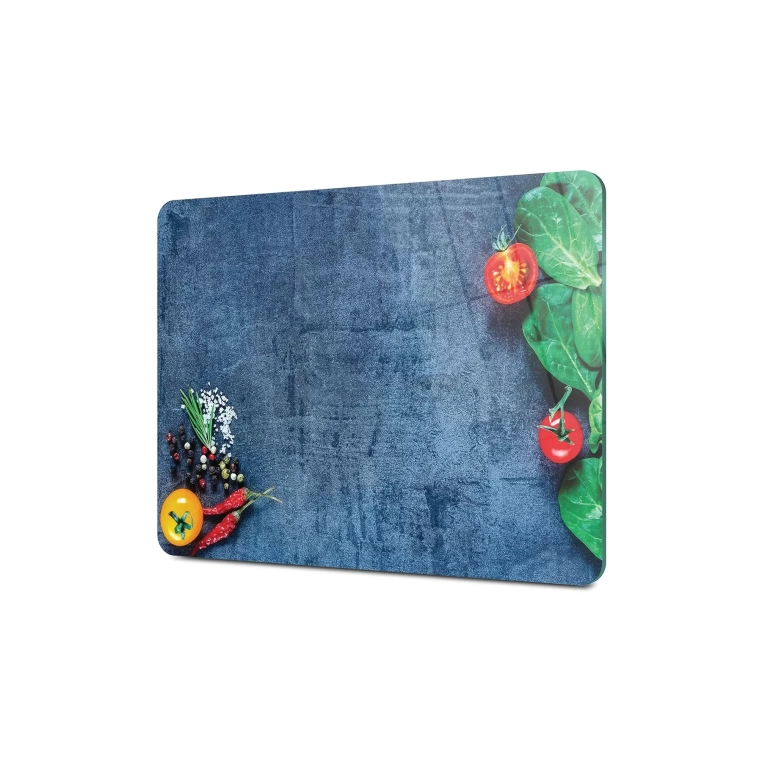 Tempered Glass Cutting Board - Blue Marble Salad Prep