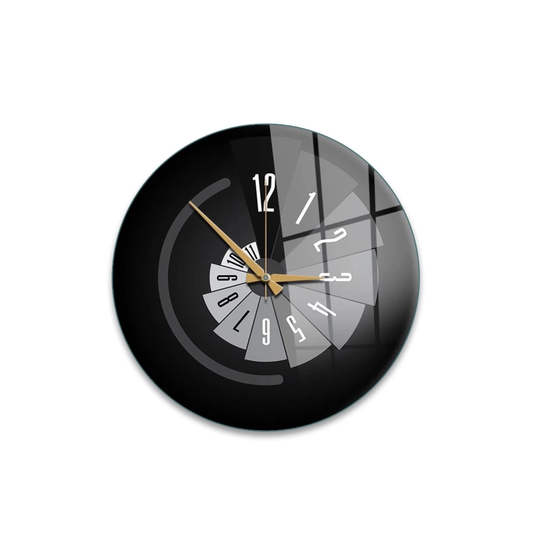 Vivantes Decorative Glass 12 inch Wall Clock Black Retro 2