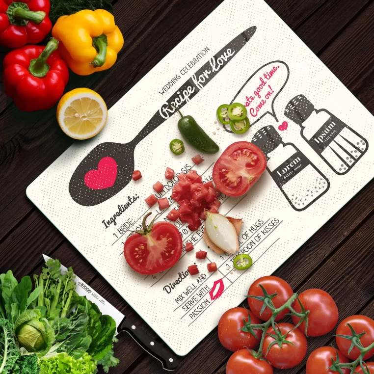 Tempered Glass Cutting Board - Recipe For Love