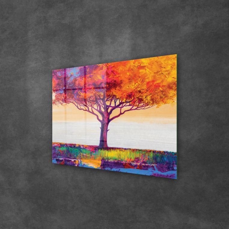 Vivantes Tempered Glass Wall Art - African Tree