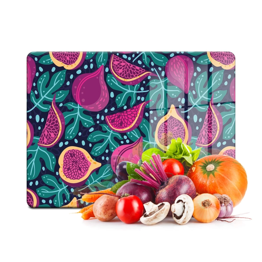 Tempered Glass Cutting Board - Purple Figs