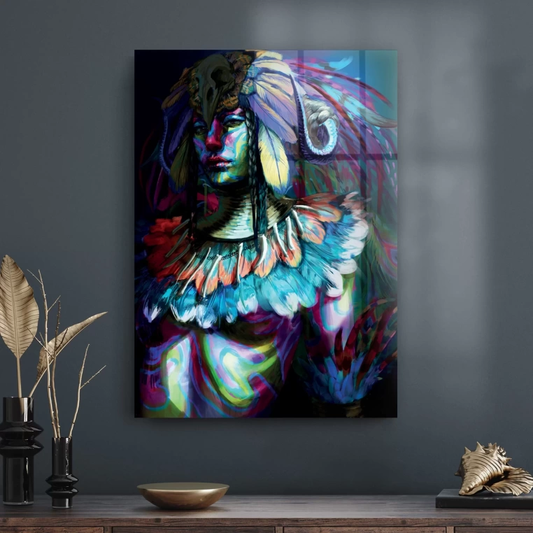 Vivantes Tempered Glass Wall Art - Aztec