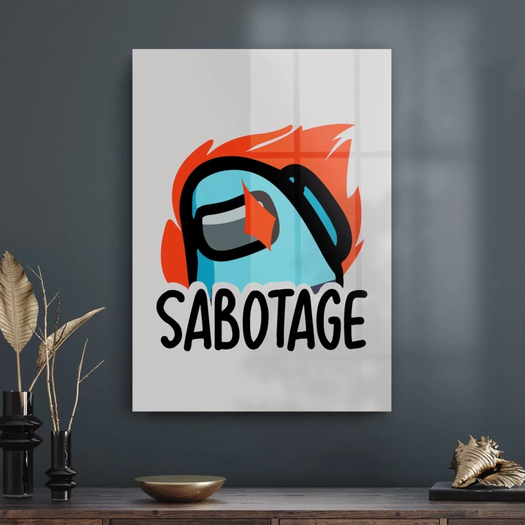 Vivantes Tempered Glass Wall Art - Among Us Sabotage