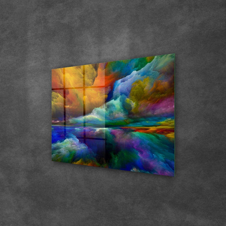 Vivantes Tempered Glass Wall Art - Colored Skies