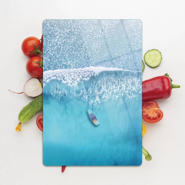 Tempered Glass Cutting Board - Beach