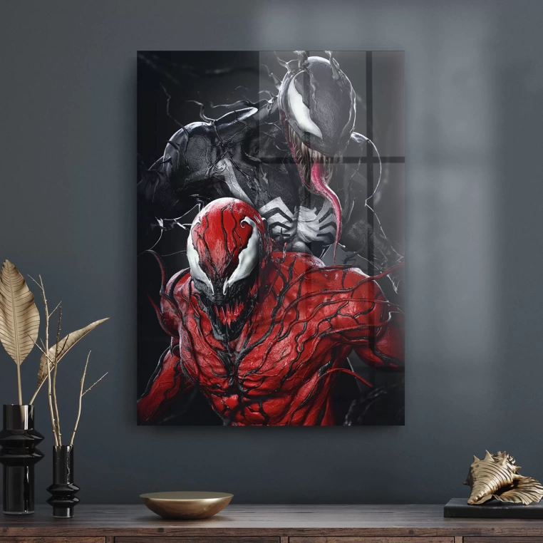 Vivantes Tempered Glass Wall Art - Venom VS Carnage