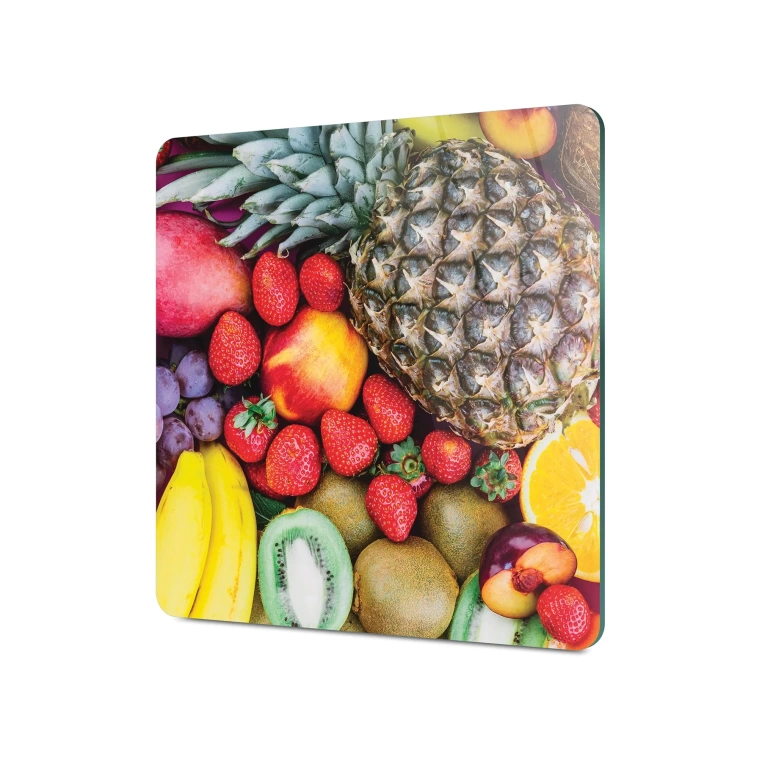 Tempered Glass Square Cutting Board - Fruity