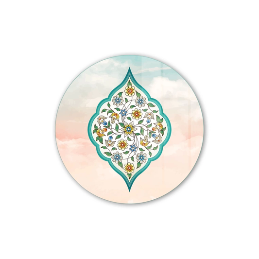 Vivantes Circle Glass Wall Art in 12" Diameter-Persian Art 2