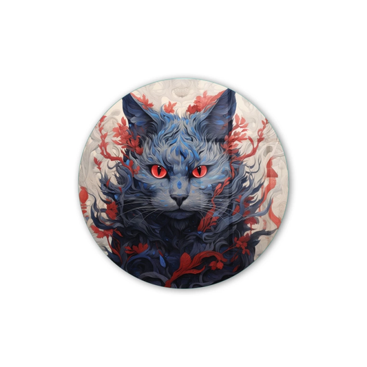 Vivantes Circle Glass Wall Art in 12" Diameter-American Cat