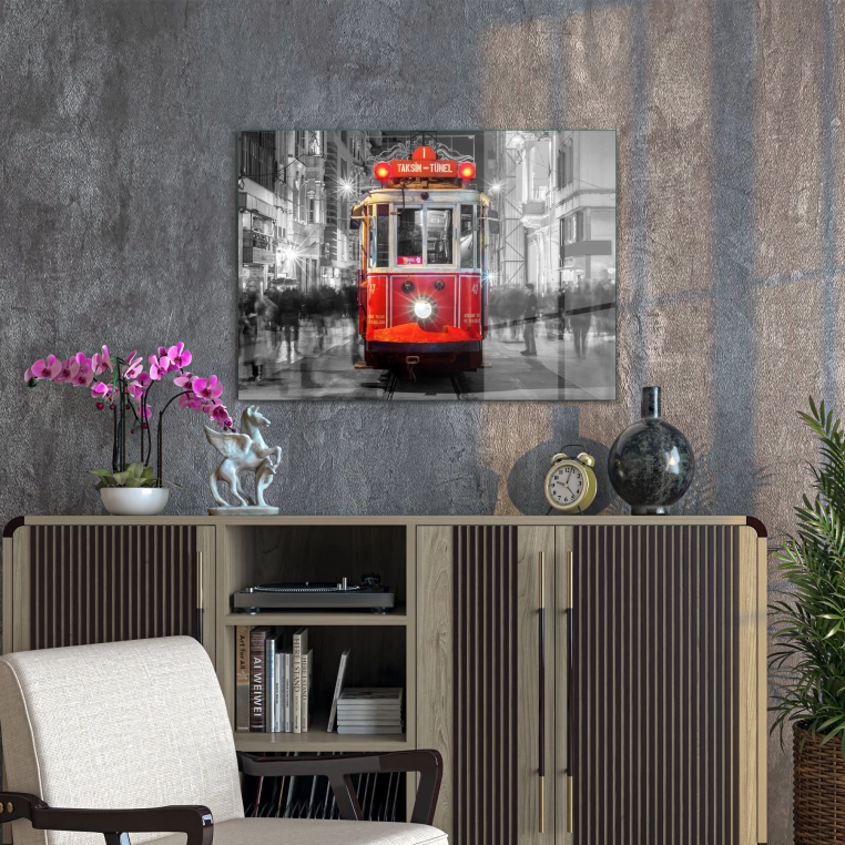 Vivantes Tempered Glass Wall Art - Taksim Traimway