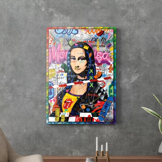 Vivantes Tempered Glass Wall Art - Pop Art Mona Lisa