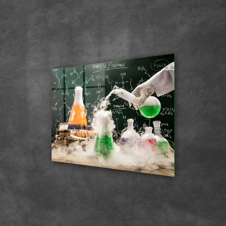 Vivantes Tempered Glass Wall Art - Chemistry Experiment