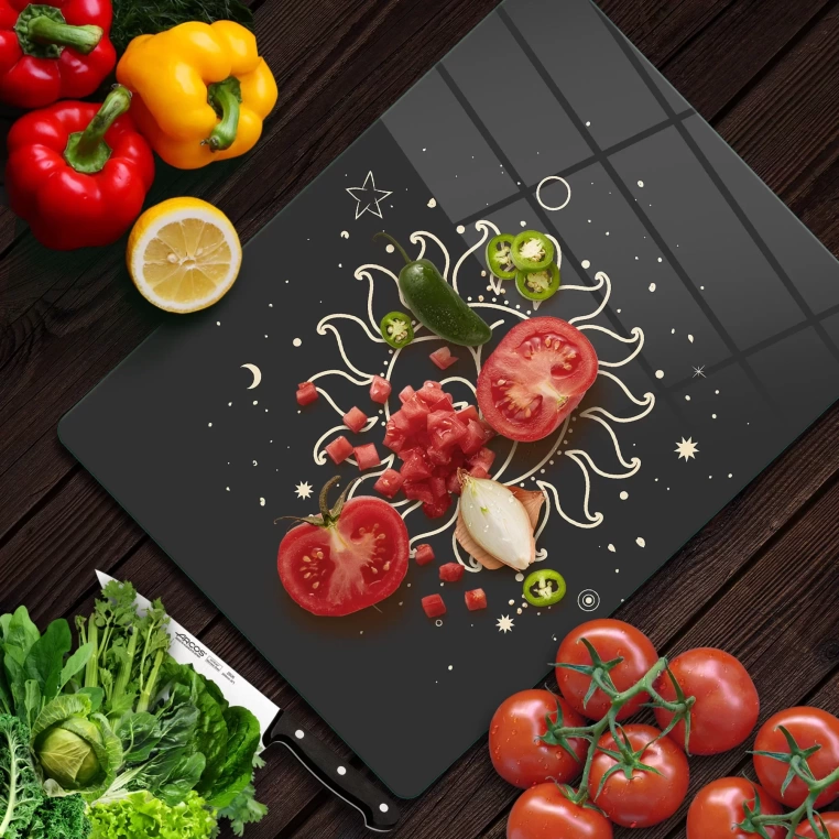 Tempered Glass Cutting Board - Sun&Moon