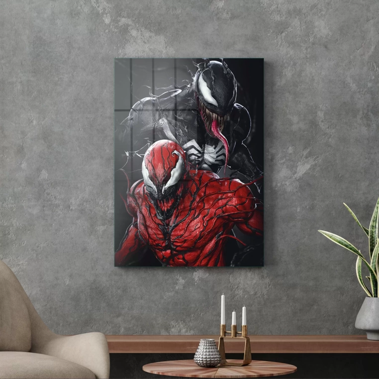 Vivantes Tempered Glass Wall Art - Venom VS Carnage