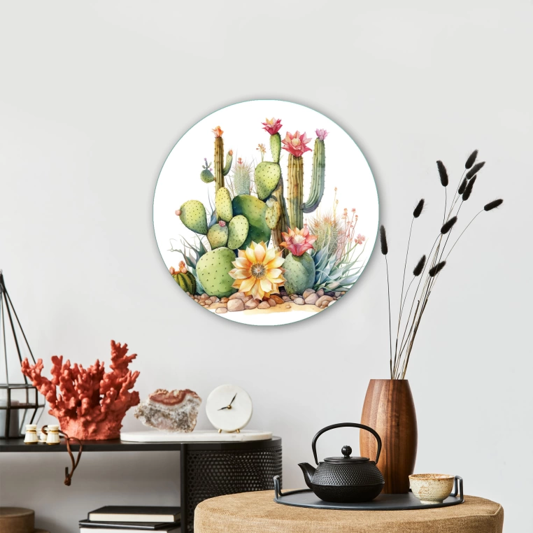 Vivantes Circle Glass Wall Art in 12" Diameter-Phoenix Garden