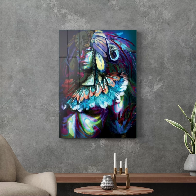 Vivantes Tempered Glass Wall Art - Aztec