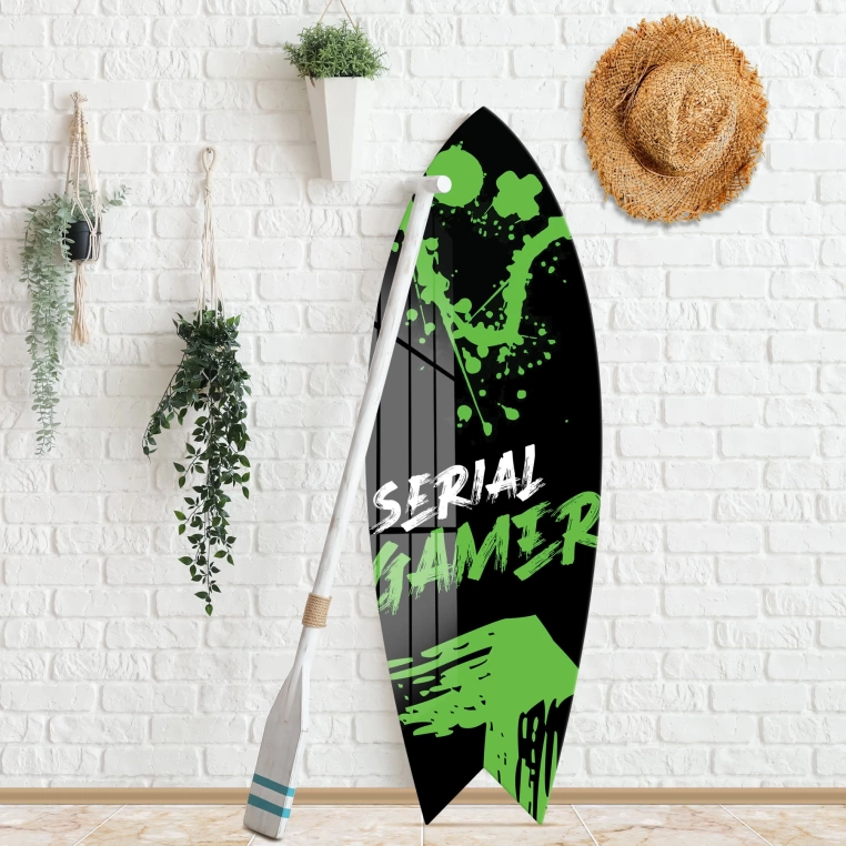 Vivantes Decorative Surfing Board in 4mm Tempered Glass-Serial Gamer