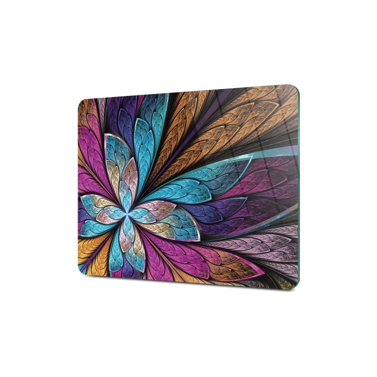 Tempered Glass Cutting Board - Metal Leaves