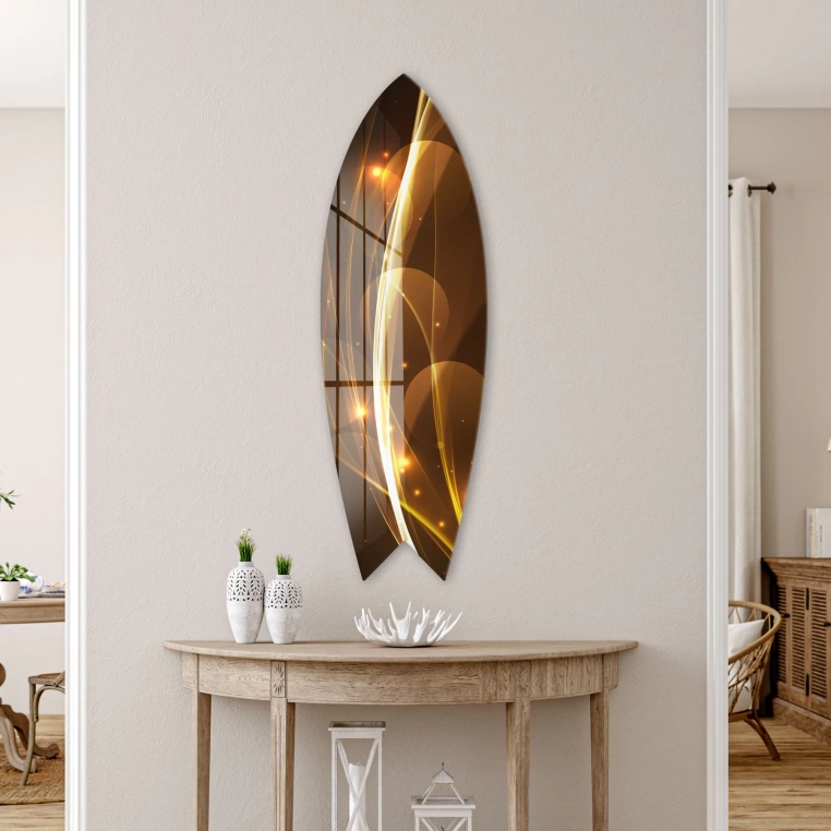 Vivantes Decorative Surfing Board in 4mm Tempered Glass-Light Show