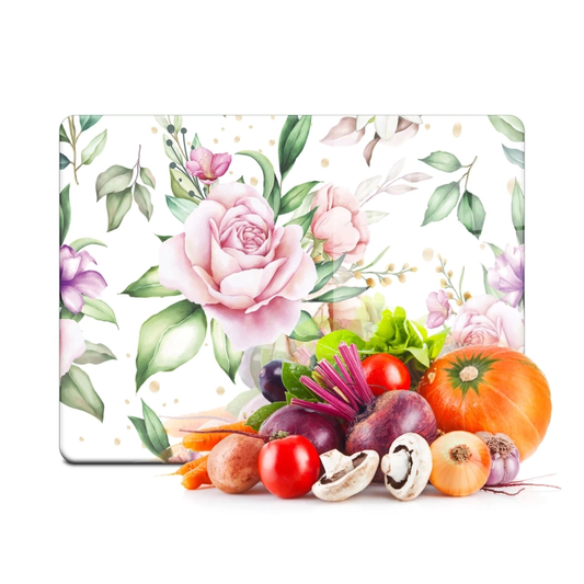 Tempered Glass Cutting Board - Classic Rose