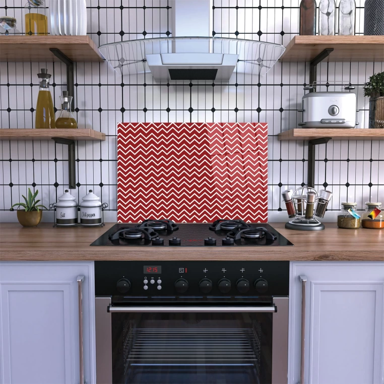 Vivantes Stove Back Tempered Glass Protector-Red Wave