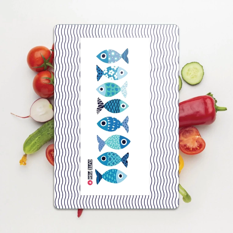 Tempered Glass Cutting Board - Cute Fish