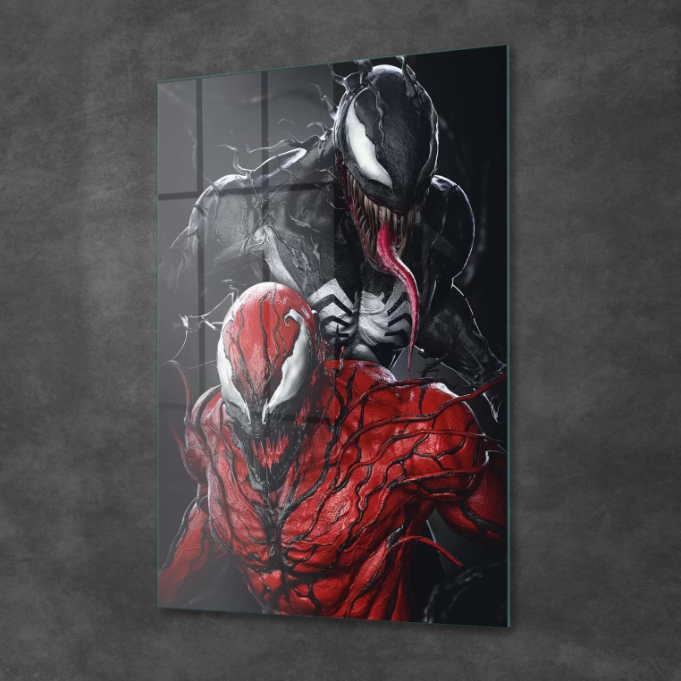 Vivantes Tempered Glass Wall Art - Venom VS Carnage