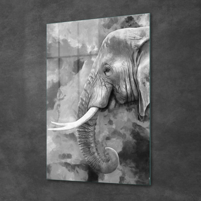 Vivantes Tempered Glass Wall Art - Old Elephant